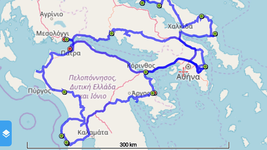 Route Südgriechenland