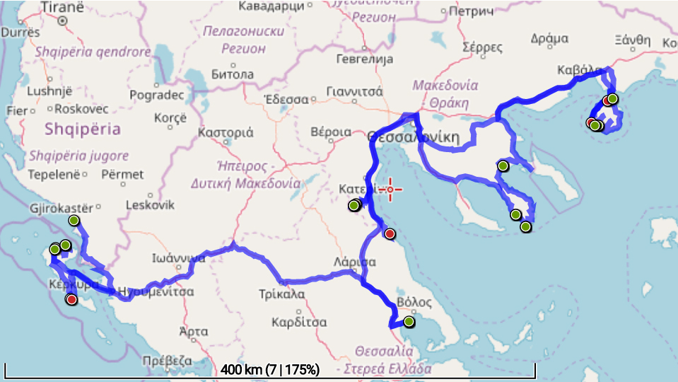 Route Nordgriechenland